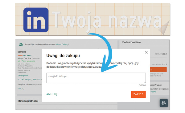 Naklejka z logiem LINKEDIN i Twoją nazwą social mediów - srebrny odblask