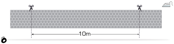 Odblaskowa taśma do wprasowania srebrna plaster miodu 5 cm / 10 mb.