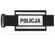 Odblaskowa opaska szybkiego rozpoznania nadruk POLICJA - czarna