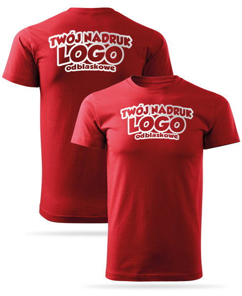Czerwona męska koszulka T-shirt z własnym nadrukiem