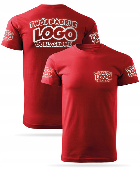 Czerwona męska koszulka T-shirt z własnym nadrukiem 