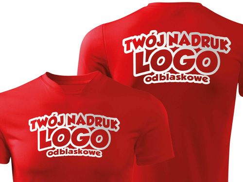 Czerwona męska koszulka termoaktywna z własnym nadrukiem