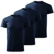 Zestaw 3 sztuk męskich koszulek bawełnianych T-shirt - granatowe