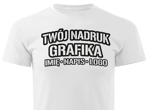 Koszulka T-shirt z własnym nadrukiem - biała