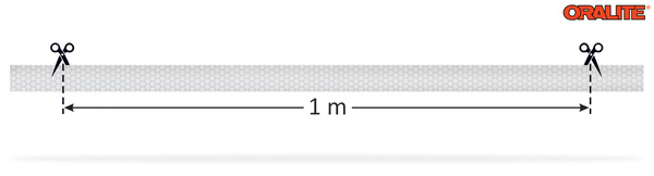 Odblaskowa taśma samoprzylepna ORALITE 2,5 cm / 1 metr - biała