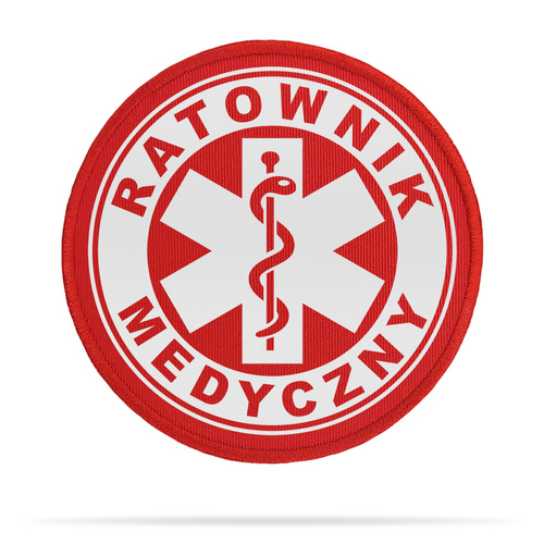 RATOWNIK MEDYCZNY naszywka odblaskowa z eskulapem