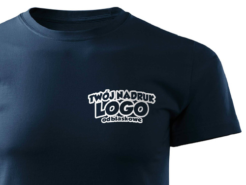 Granatowa męska koszulka T-shirt z własnym nadrukiem