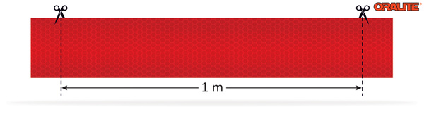 Odblaskowa taśma samoprzylepna ORALITE 10 cm / 1 metr - czerwona