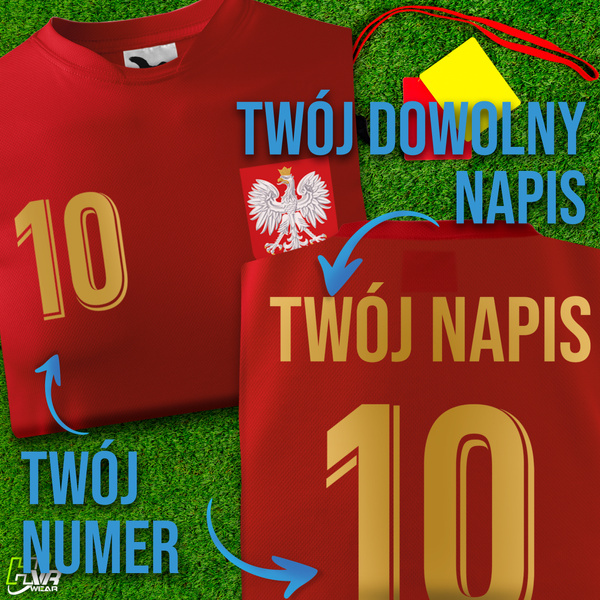 Sportowa koszulka termoaktywna T-shirt z TWOIM NAPISEM I NUMEREM