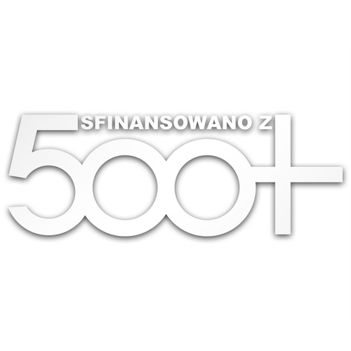 SFINANSOWANO Z 500+ odblaskowa naklejka na auto srebrna