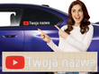 Naklejka z logiem YOU TUBE i Twoją nazwą social mediów - srebrny odblask