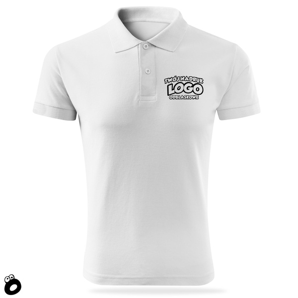 Bawełniana męska koszulka polo z własnym nadrukiem - kolor biały
