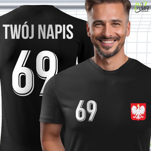 Sportowa koszulka termoaktywna T-shirt z TWOIM NAPISEM I NUMEREM