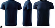 Męska koszulka bawełniana T-shirt - granatowa
