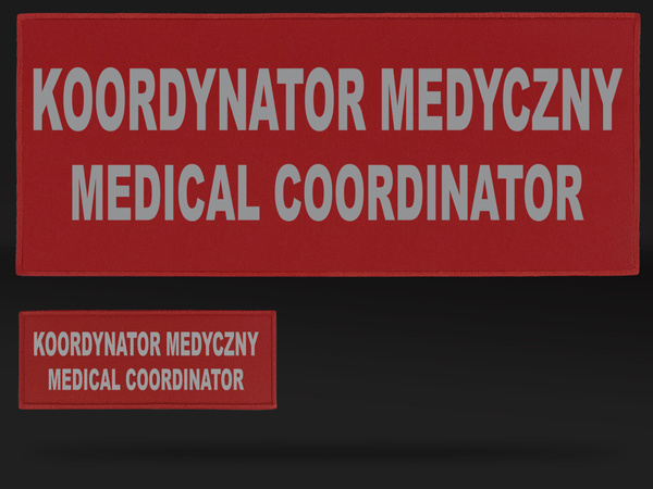 KOORDYNATOR MEDYCZNY MEDICAL COORDINATOR zestaw naszywek odblaskowych