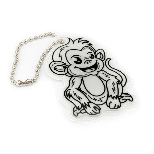 Zawieszka odblaskowa na łańcuszku - MAŁPKA