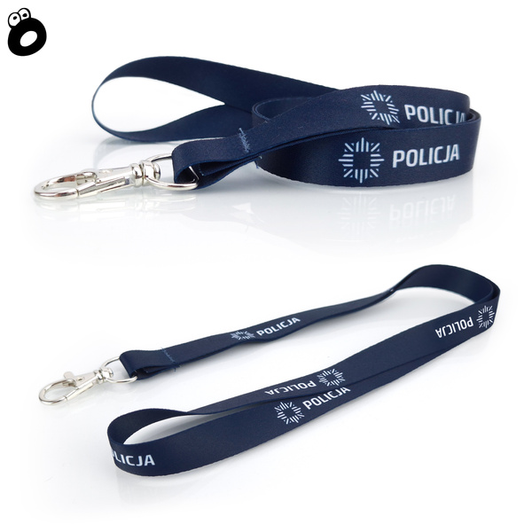 Smycz z karabińczykiem do identyfikatora nadruk POLICJA