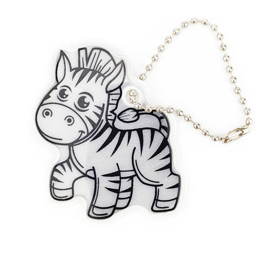 Zawieszka odblaskowa na łańcuszku - ZEBRA