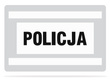 Nadruk POLICJA umieszczony na opasce SZYBKIEGO ROZPOZNANIA