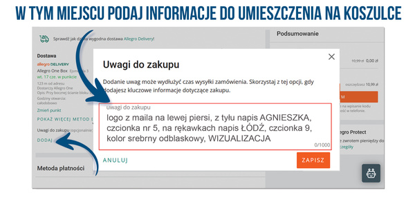 Damska bawełniana koszulka T-shirt z własnym nadrukiem - kolor granatowy