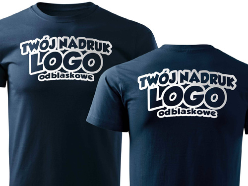 Granatowa męska koszulka T-shirt z własnym nadrukiem