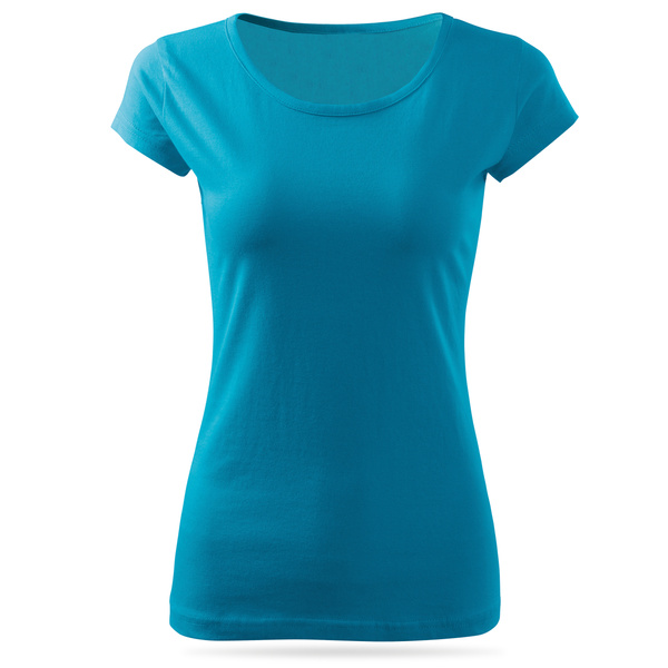 Damska koszulka bawełniana - kolor turkusowy