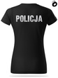 Koszulka damska T-shirt, kolor czarny, nadruk odblaskowy POLICJA