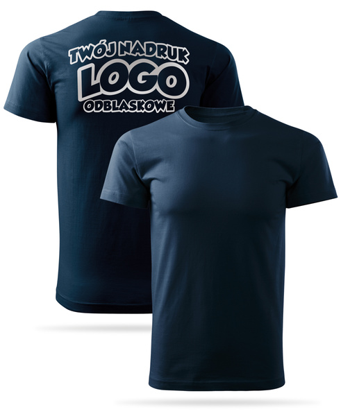 Granatowa męska koszulka T-shirt z własnym nadrukiem 