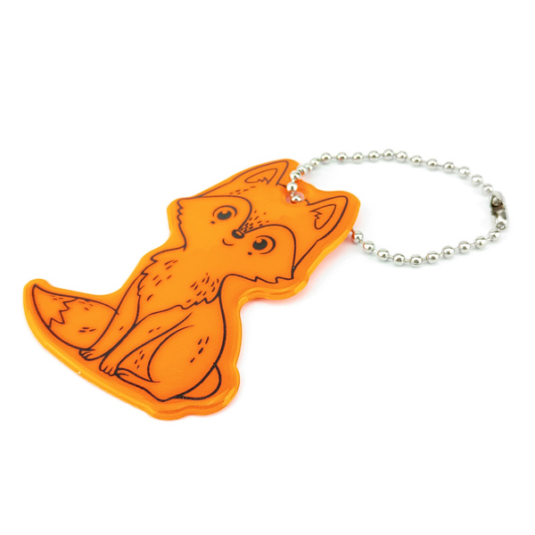 Zawieszka odblaskowa na łańcuszku - LISEK POMARAŃCZOWY