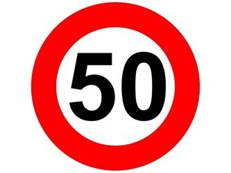 Naklejka znak ograniczenie prędkości 50 km/h
