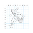 PADEL odblaskowa naklejka - srebrna