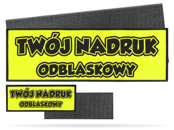 Zestaw naszywek odblaskowych z własnym napisem 