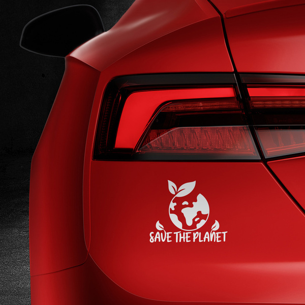 SAVE THE PLANET odblaskowa naklejka - srebrna
