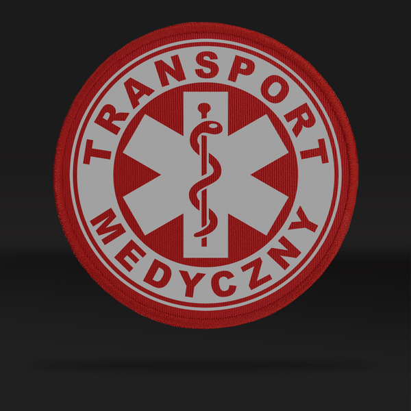 TRANSPORT MEDYCZNY naszywka odblaskowa z eskulapem