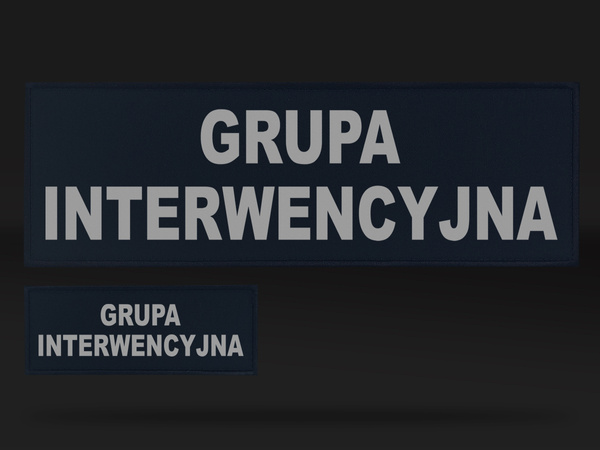 GRUPA INTERWENCYJNA zestaw emblematów odblaskowych