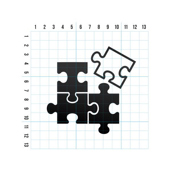 PUZZLE odblaskowa naklejka - czarna