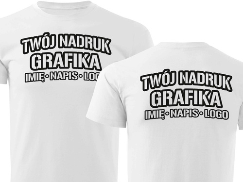 Koszulka T-shirt z własnym nadrukiem - biała