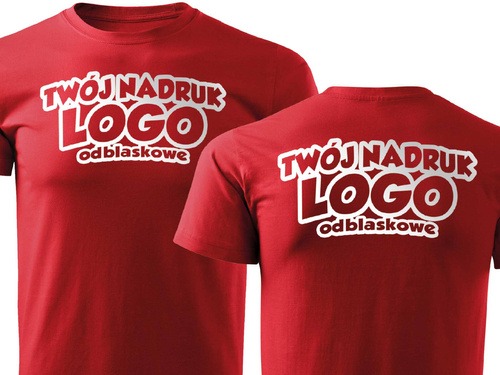 Koszulka T-shirt z własnym nadrukiem - czerwona