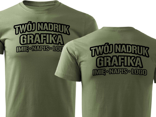 Koszulka T-shirt z własnym nadrukiem - khaki