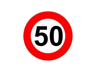 Naklejka znak ograniczenie prędkości 50 km/h