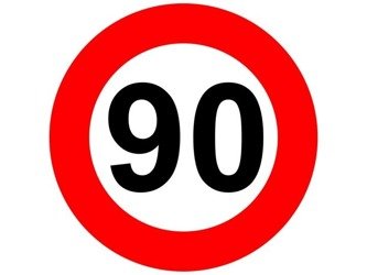 Naklejka znak ograniczenie prędkości 90 km/h