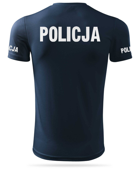 Granatowa koszulka termoaktywna nadruk POLICJA