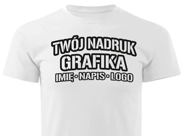 Koszulka T-shirt z własnym nadrukiem - biała