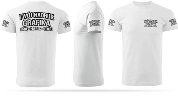 Koszulka T-shirt z własnym nadrukiem - biała