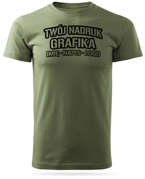 Koszulka T-shirt z własnym nadrukiem - khaki