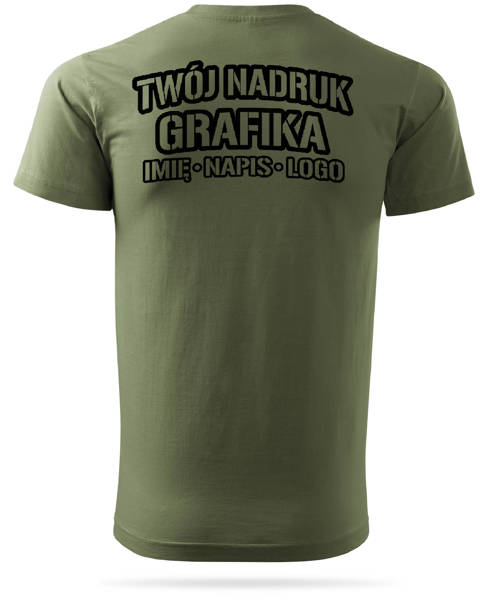 Koszulka T-shirt z własnym nadrukiem - khaki