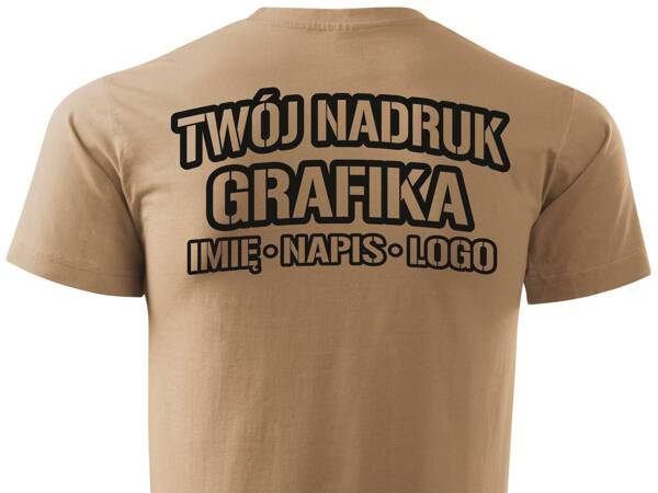 Koszulka T-shirt z własnym nadrukiem - piaskowa