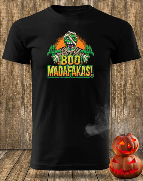 Koszulka bawełniana T-shirt  nadruk BOO MADAFAKAS!