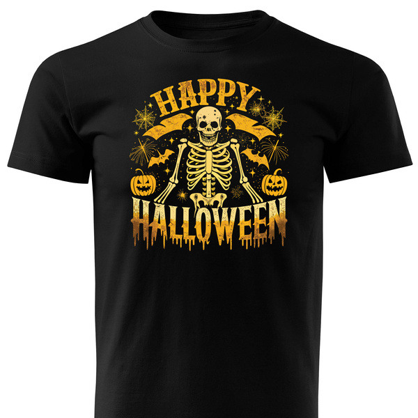 Koszulka bawełniana T-shirt nadruk HALLOWEENOWY KOŚCIOTRUP