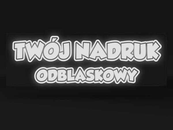 Naszywka odblaskowa z własnym napisem lub logo